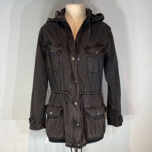 Aritzia Talula Trooper utility jacket in grey cotton